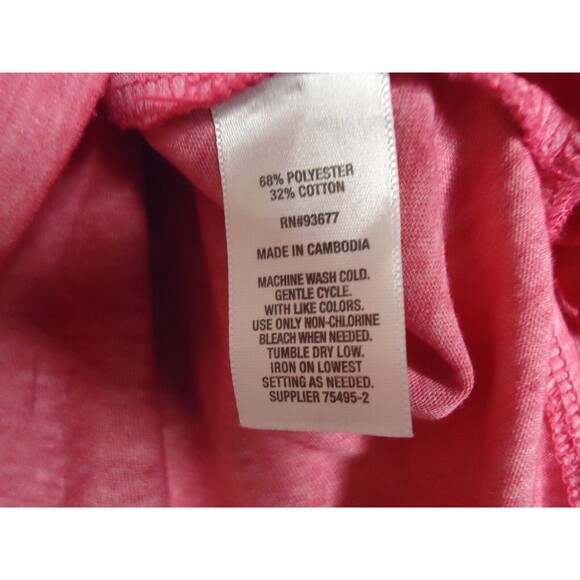 ANA Semi Sheer Cold Shoulder V Neck Blouse Heathered Lush Pink Berry Wom… - Picture 7 of 11